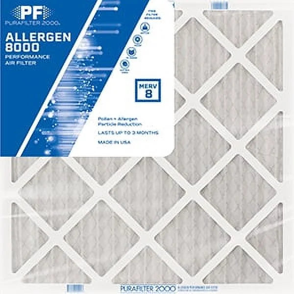 20x25x1 (19.75 x 24.75)  2000® Allergen 8000  8 Air Filter