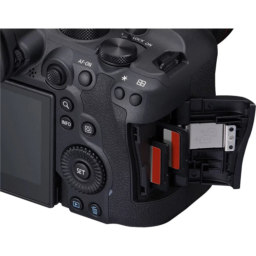 Canon  R6 Mark  Mirrorless Camera (5666C002) + Canon  24-70mm Lens + 64GB Memory Card + Case + Corel Photo Software + 2 x LPE6 Battery + External Charger + Card Reader + More