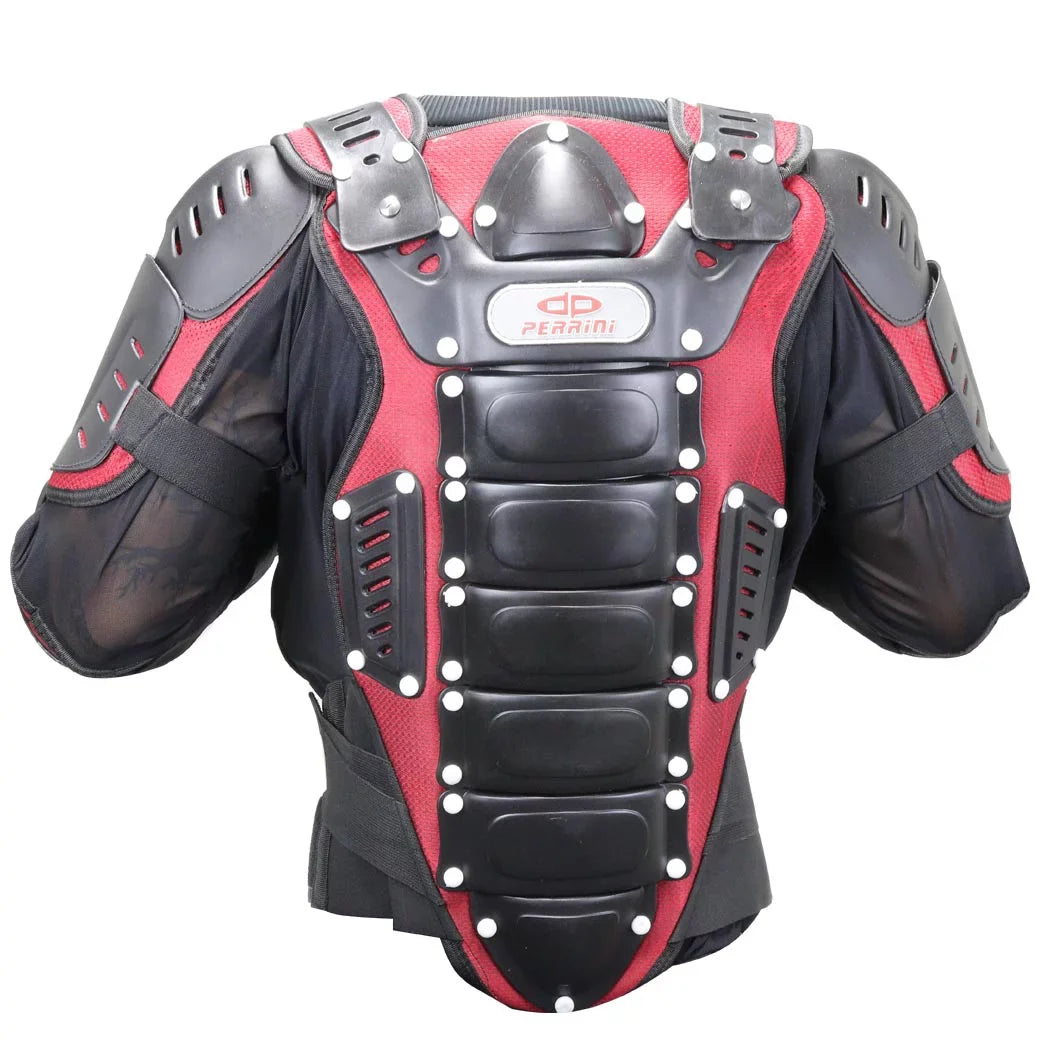 Perrini Red & Black  Approved Full Body Armor Motorcycle Jacket - Medium