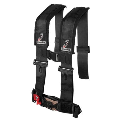 Dragonfire Racing 4-Point H-Style Safety Harness w/Adjustable Sternum Clip 3" Passenger Side Black for Can-Am Maverick X3 X  Turbo R 2017-2018