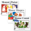 Mouse Paint, Mouse Count, Mouse Shapes by  Ellen Stoll Walsh (Hardcover Collection) learn about colors, color mixing, 123s and shapes with three mice and the animals that chase them!