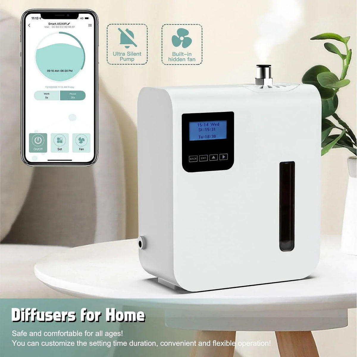 Scent Air Machine for Home,Waterless Essential Oil Diffuser 300ml,  Essential Oil Scent Diffuser for Offices Homes Hotels Commercial Buildings Up to 1500 Sq. Ft