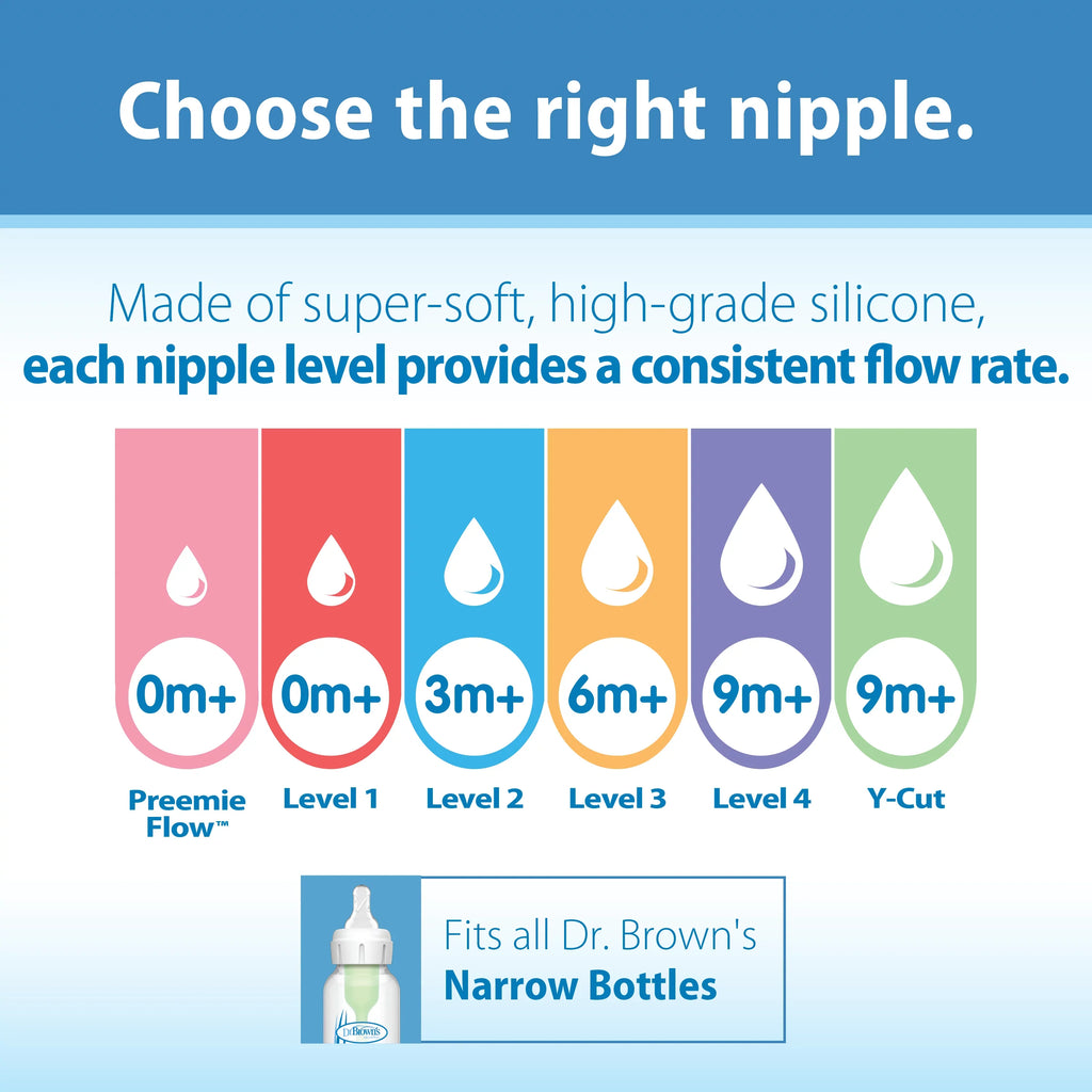 Dr. Brown's Natural Flow Anti-Colic Options+ Narrow Baby Bottles 8 oz/250 mL, with Level 1 Slow Flow Nipple, 6 Pack, 0m+ Woodland Animals Gift Set