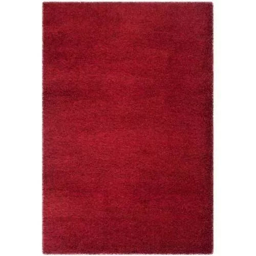 Charlotte Solid Plush Shag Area Rug, Red, 8' x 10'