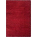 Charlotte Solid Plush Shag Area Rug, Red, 8' x 10'
