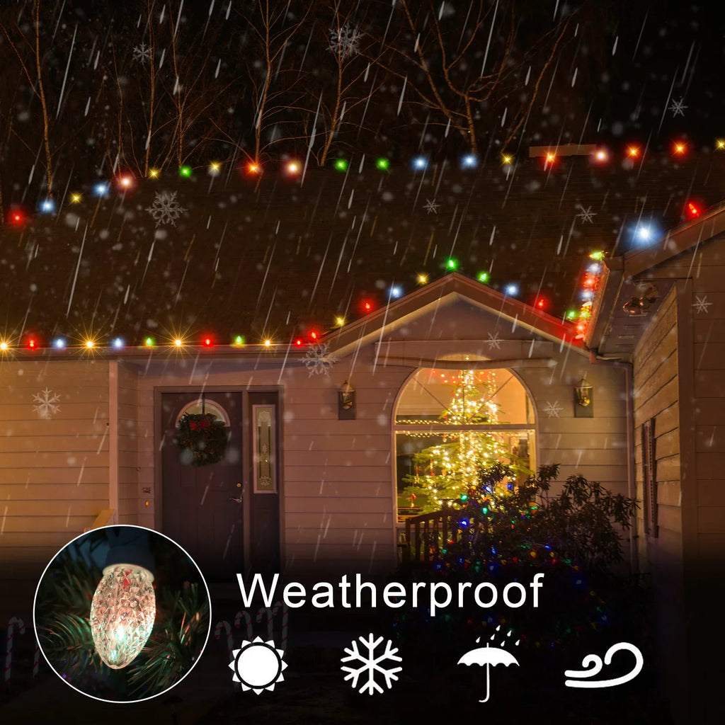 Eva's Light C9 Christmas Lights Outdoor, 23ft 20 Bulbs Color Changing  String Lights Waterproof
