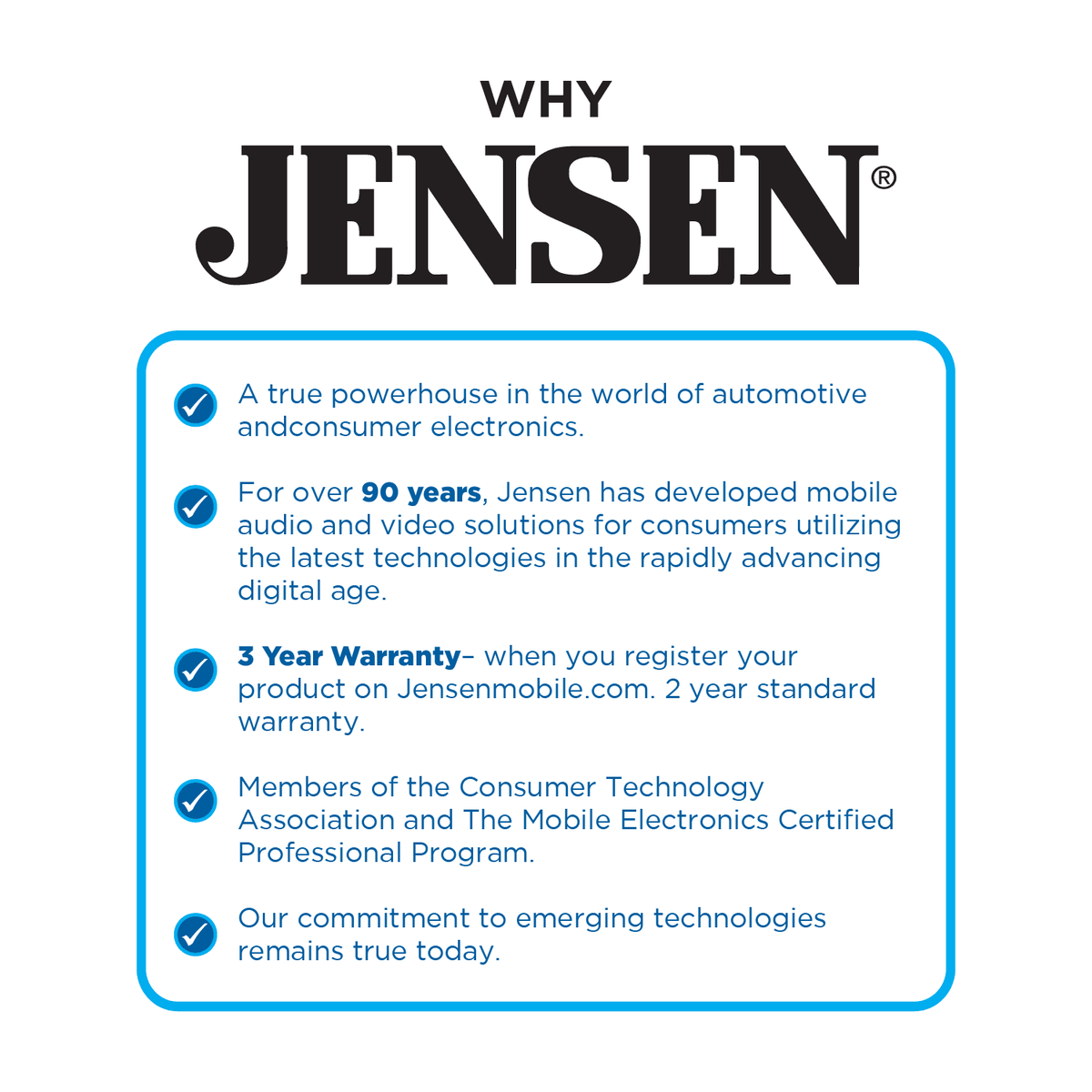 Jensen J3CA7W 7-inch Certified Apple CarPlay Android Auto, Wired or Wireless, Double  Car Stereo Radio, New