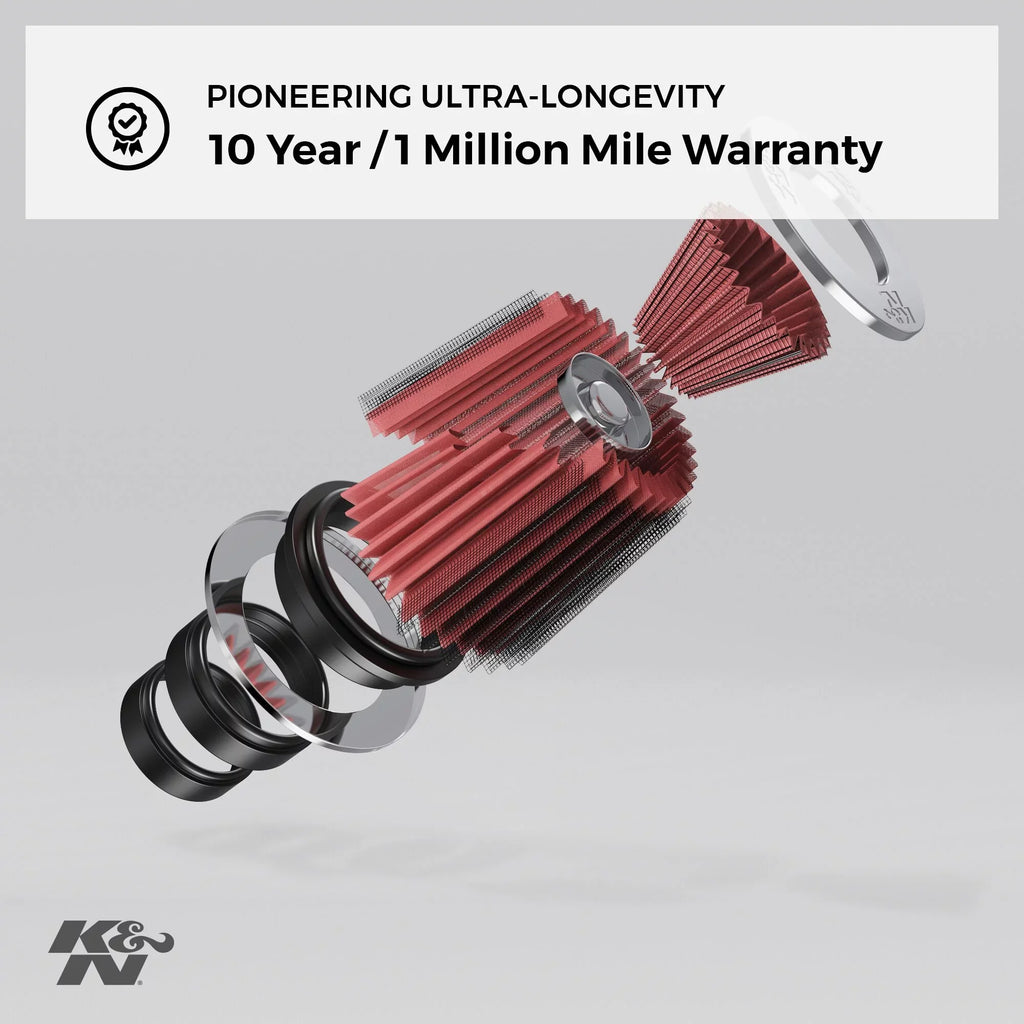 K&N Universal Clamp-On Engine Air Filter: Washable and Reusable: Round Tapered; 6 in (152 mm) Flange ; 9 in (229 mm) Height; 7.5 in (191 mm) Base; 4.5 in (114 mm) Top , -5046