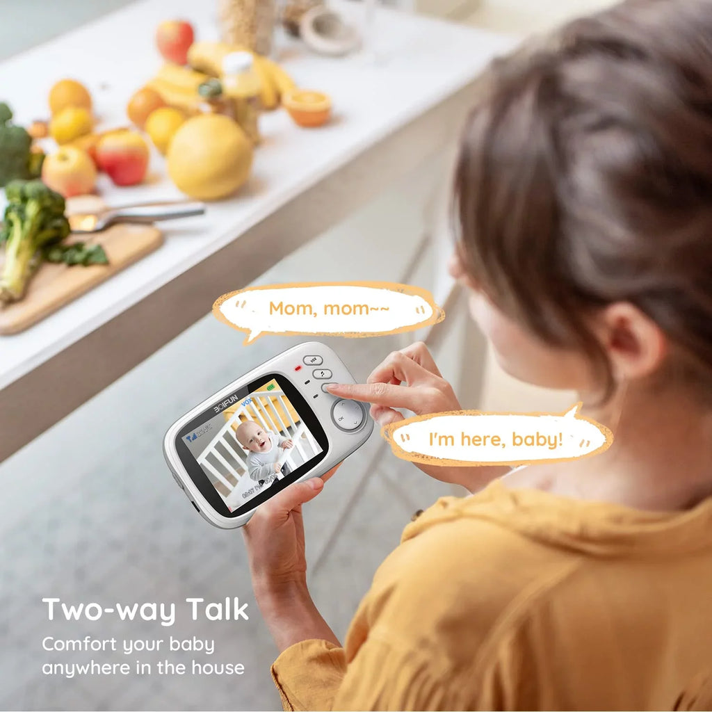 Baby Monitor with Camera and Audio, No WiFi,  Mode, Night Vision, 3.2''  Screen, Two-Way Audio, Baby Camera