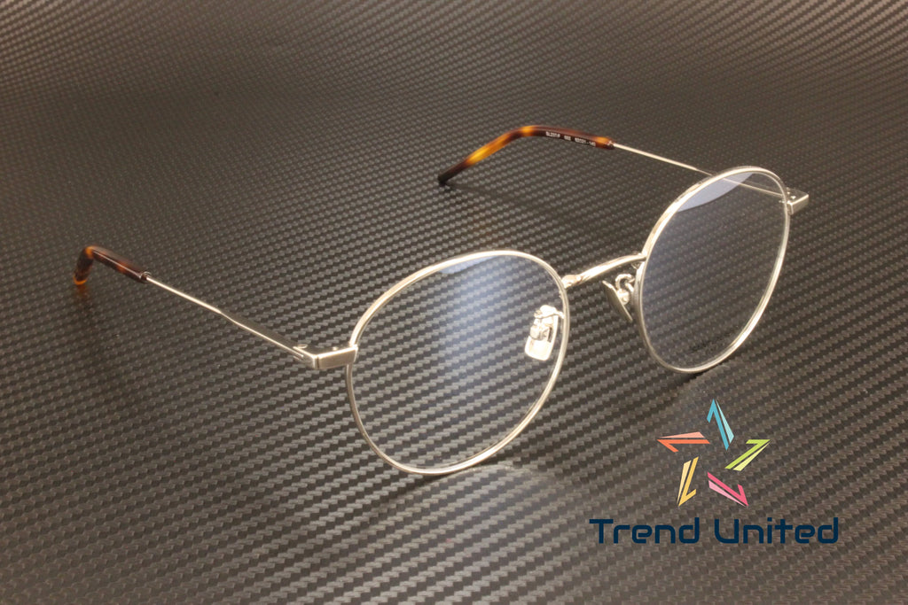 237 F 002 Round Oval Panthos Metal Silver 52mm Mens Eyeglasses