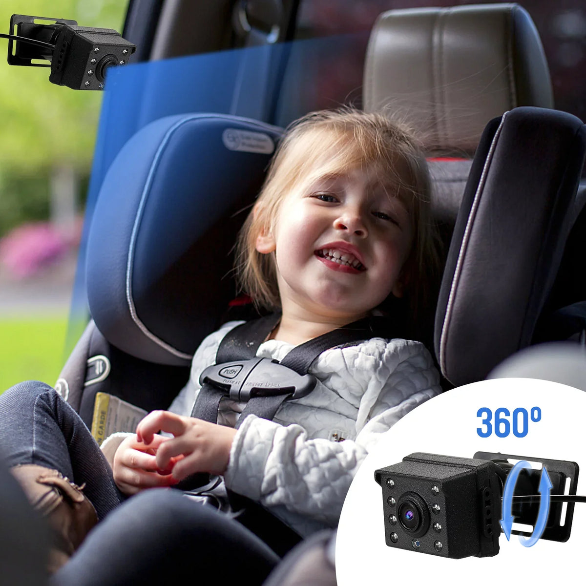 Baby Car Mirror - 1080P Baby Monitor Camera with 4.3’’  Screen, Night Vision, Adjustable Wide View Angle for Infants, Kids, and Pets
