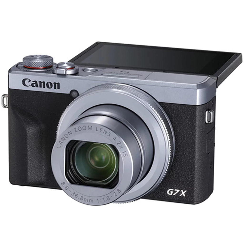 Canon PowerShot G7 X Mark  Digital Camera (Silver) with 2 Pieces SanDisk 64GB Memory Card + Case + Tripod + ZeeTech Professional Bundle