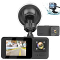 3 Channel Dash Cam,  1080P  Dash Backup Camera with Night Vision, G-Sensor, Parking Monitor, Loop Recording - Black