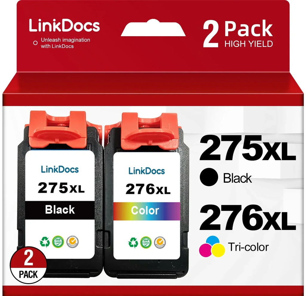 275XL 276XL Ink Cartridge for Canon Ink 275 and 276  -275 -276 Black and Tri-Color Ink Cartridge for Canon  TS3520 TS3522 TS3500 TR4720 TR4700 Printer  ink ( Black 1Tri-Color)