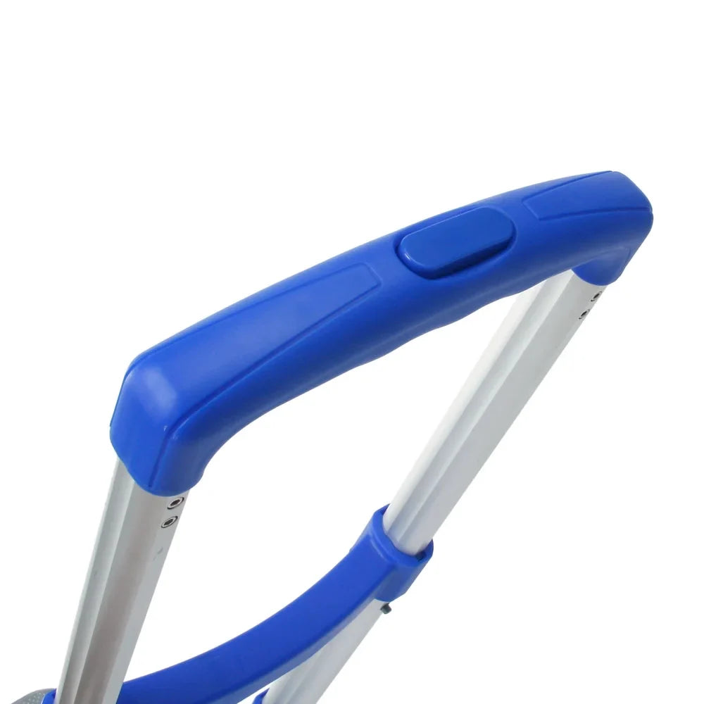 Folding Hand Truck and Dolly, Aluminum Hand Truck, 165 lb Capacity Heavy-Duty Luggage Trolley Cart with Telescoping Handle and Rubber Wheels, Portable Folding Hand Cart, Blue