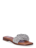 Madden  Women's Bling Knot Flat Slide Sandals