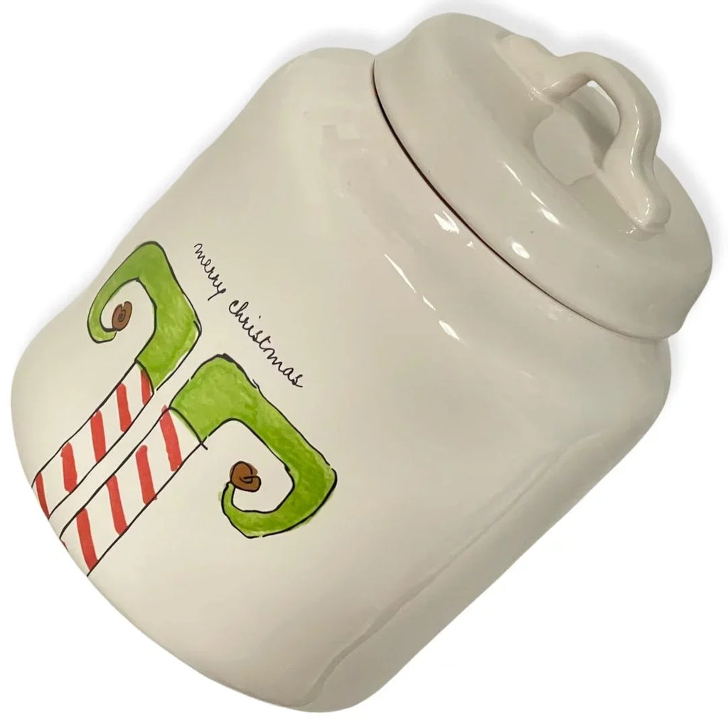 Rae Dunn    White Ceramic  Canister With Black Letters