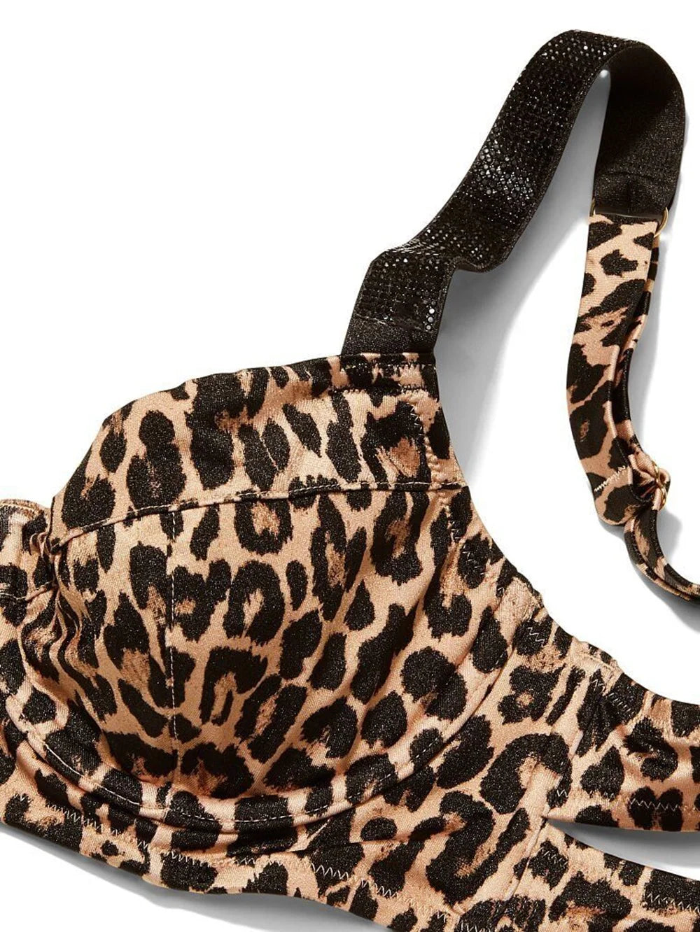 Victoria’s Secret Swim Bikini Top Shine Strap Animal Print Wicked Size 38D
