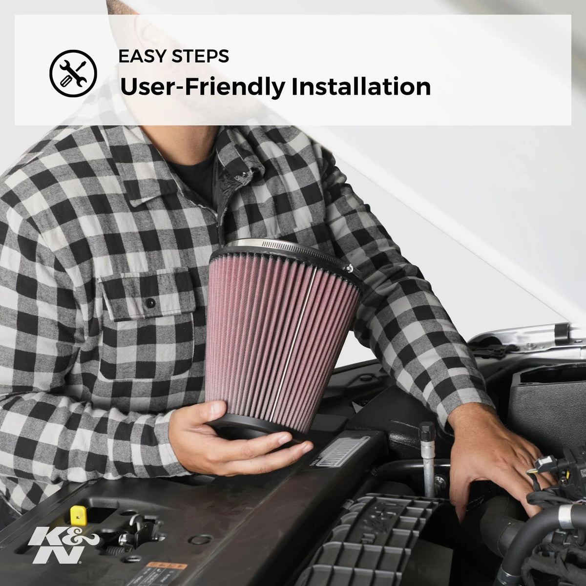 K&N Universal Clamp-On Engine Air Filter: Washable and Reusable: Round Tapered; 6 in (152 mm) Flange ; 9 in (229 mm) Height; 7.5 in (191 mm) Base; 4.5 in (114 mm) Top , -5046