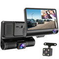 iMounTEK Dash Cam for Cars, 1296P Full  Dash Camera with 4inch  Display, 3 Channel Dash Cam with Night Vision, Driving Recorder
