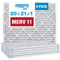 Aerostar 20x21x1  11 Pleated Air Filter,  Furnace Air Filter, 6 Pack