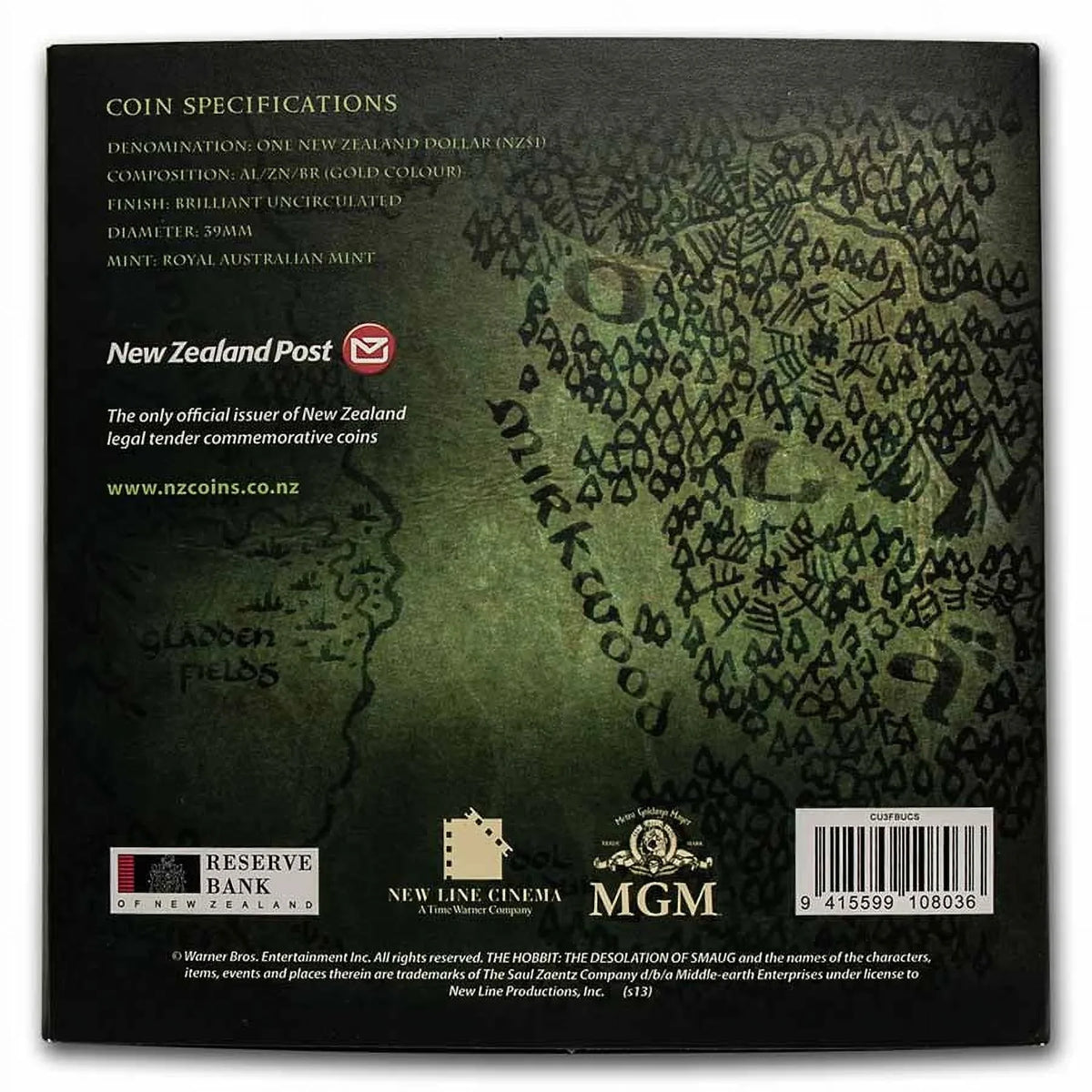 2013  20 gram The Hobbit: Desolation of Smaug 2-Coin Set