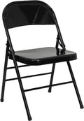 Series Triple Braced & Double Hinged Gray Metal Folding Chair