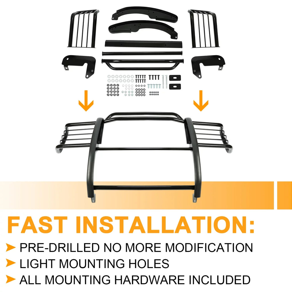Front Grille Brush Guard Grill for Ford Ranger Mazda B4000 Pickup Truck 2001 02 03 04 05 06 07 08 09 10 11 2012 Powder Coated Black Steel