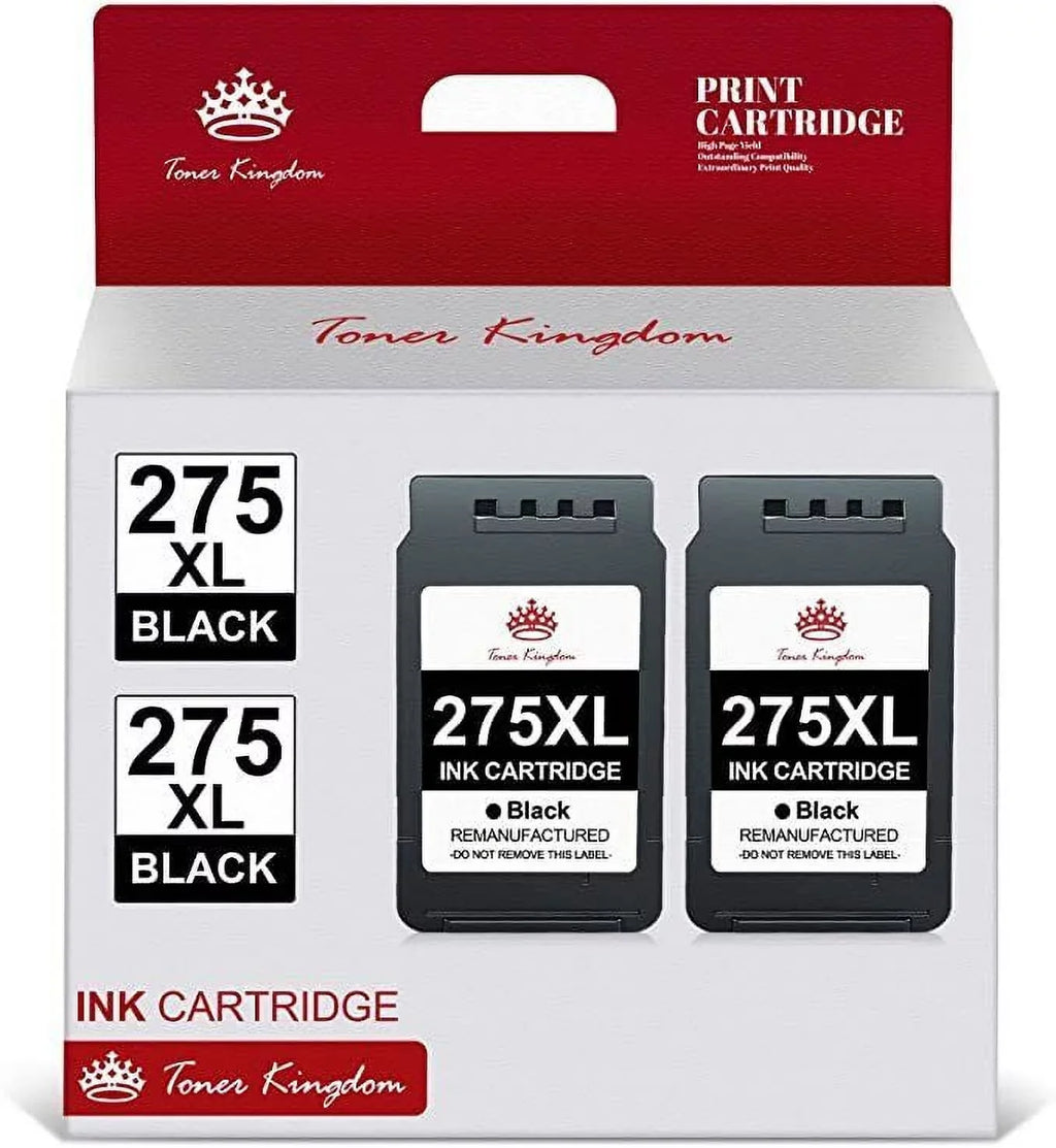 Toner Kingdom  275  Ink Cartridges Replacement for Canon Ink 275 for Canon Printers  TS3520 TS3522 TS3500 TR4720 TR4722 TR4700(2 Black)