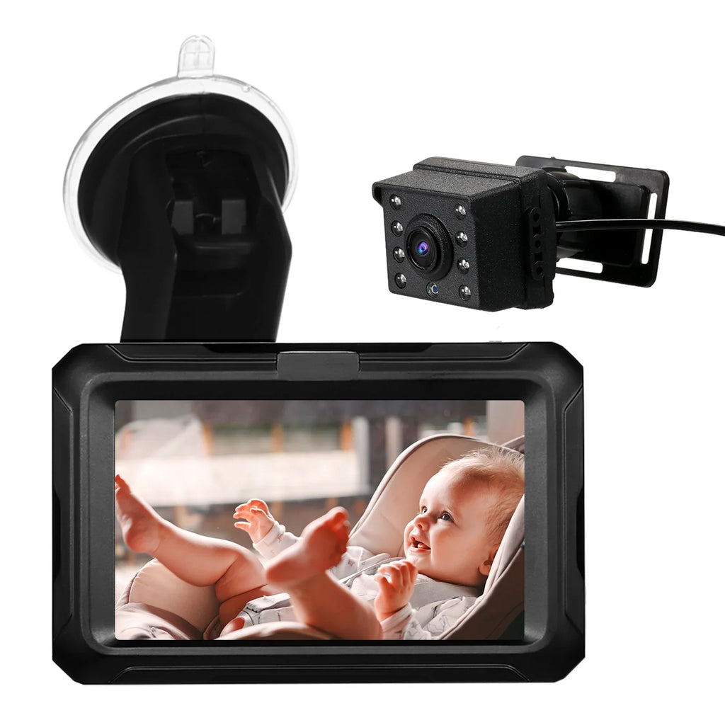 Baby Car Mirror - 1080P Baby Monitor Camera with 4.3’’  Screen, Night Vision, Adjustable Wide View Angle for Infants, Kids, and Pets