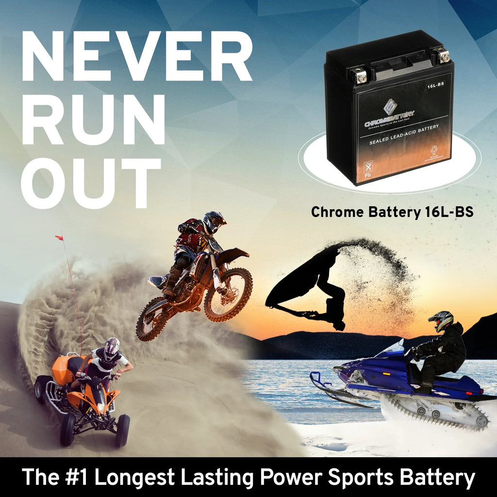 Chrome Battery YTX16L- (16L- 12 Volt,14 Ah, 230 ) Pwc Battery for Kawasaki (jet Ski) Js400 Year (76)