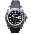 Time Warrior Men's  Watch, Black Dial, 316L Case, Silicone Band - Light Black Bezel, , Sapphire Glass, Swiss Quartz Movement, Men's Pro Diver Watch