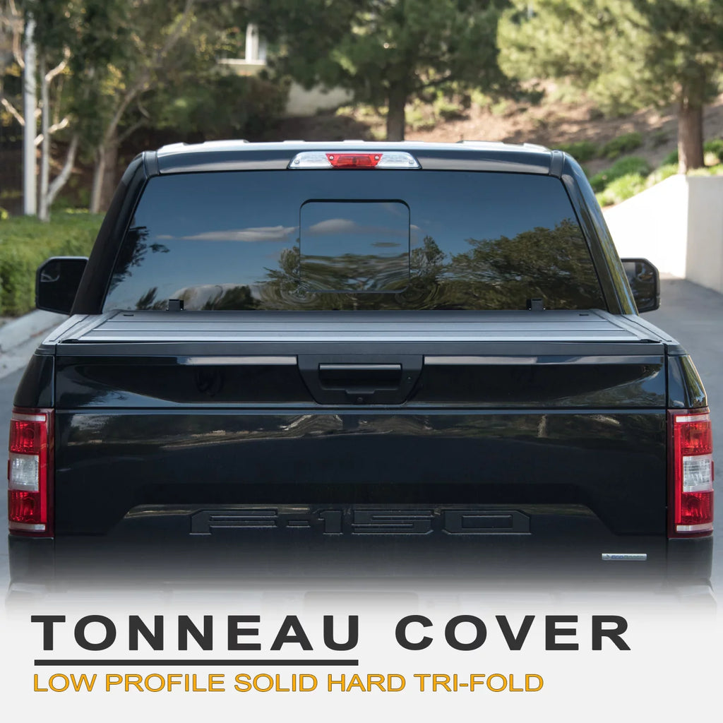 Stehlen 642167822394 Low Profile Hard Aluminum Tri-Fold Tonneau Cover - Matte Black For Ram 1500 2019-2022 5.7 Feet ( 68.4" ) Short Bed New Body Style