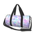 Coaee Rainbow Scales Large Capacity Travel Luggage Bag Cylinder Gym Bag Waterproof Sports Bag with Pocket and Compartment