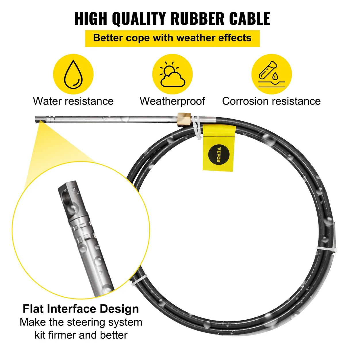 Boat Steering Cable 14' Outboard Rotary Steering Kit