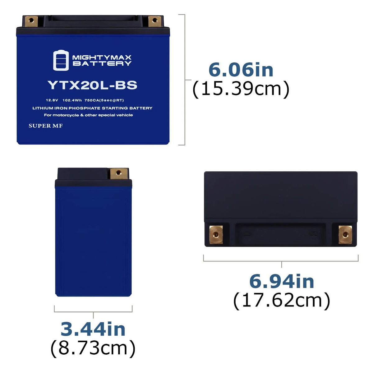 YTX20L- Lithium Replacement Battery compatible with SeaDoo All Models  4-,  94-07