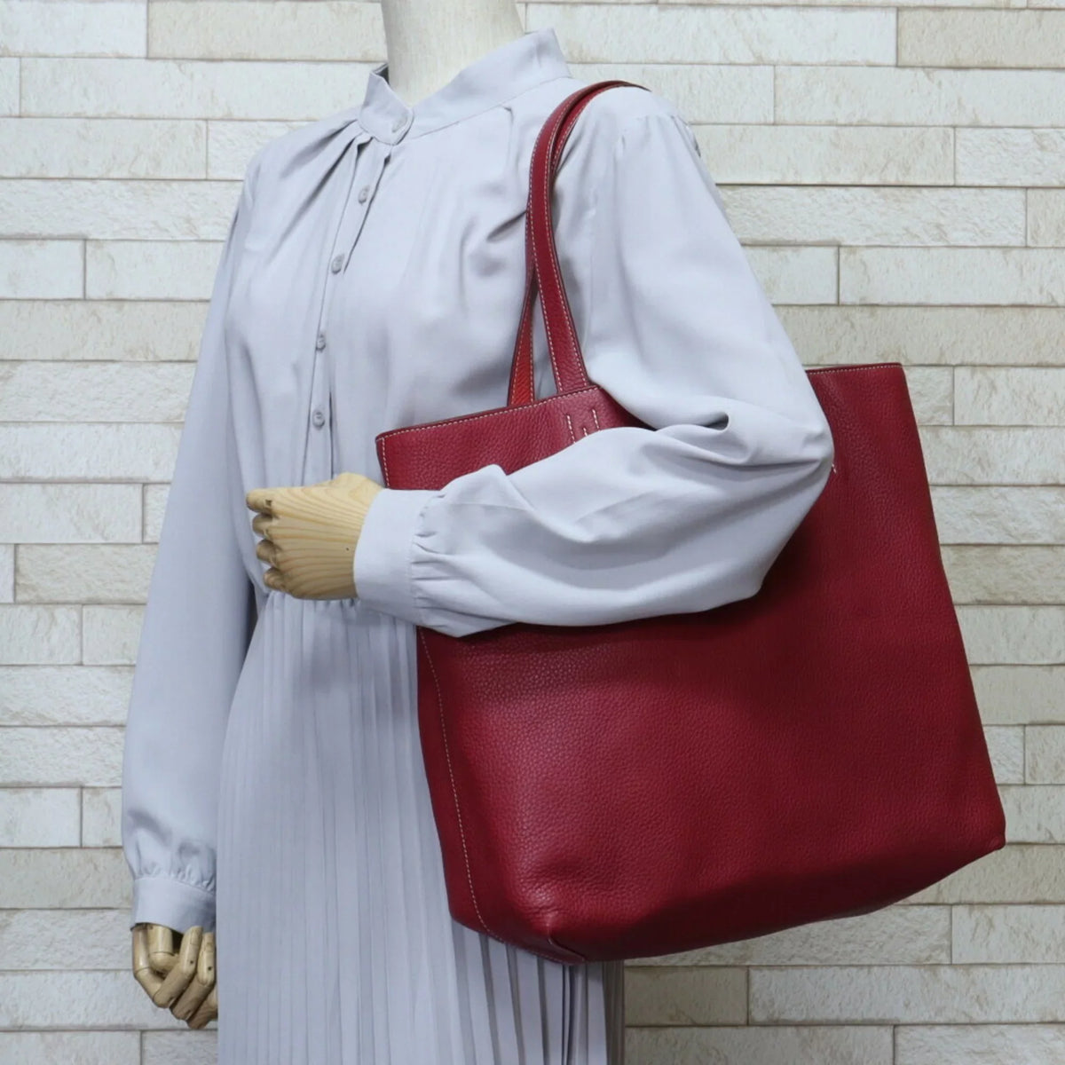 Pre-Owned Hermes  Double Sense 36 Tote Bag Taurillon Clemence Red Ladies (Good)