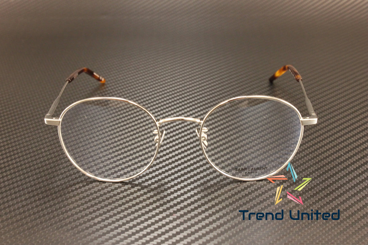 237 F 002 Round Oval Panthos Metal Silver 52mm Mens Eyeglasses