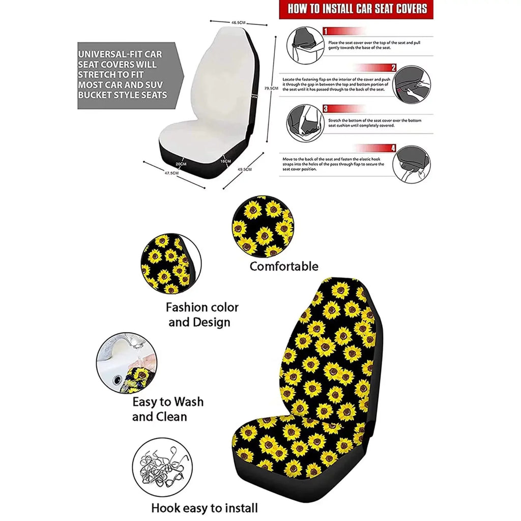 Binienty Car Seat Cover for Carseat  Van Auto Interior Accessories,Center Console Pad,Front Back Seat Protector Cover,Steering Wheel Pad,Armrest Cover,8pcs Running Horse Western Aztec Design