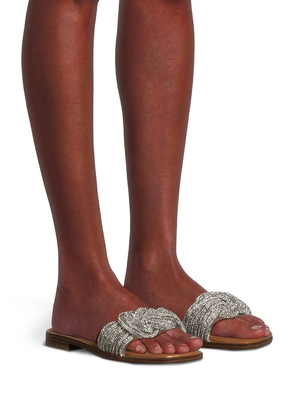 Madden  Women's Bling Knot Flat Slide Sandals