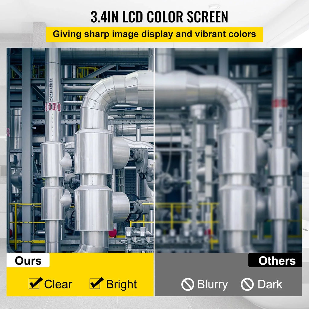 Sewer Camera - 98.4  Cable, 4.3 Inch  Monitor, Waterproof IP68, 6 LEDs, 8500mAh Battery,  Function, 30M Pipeline Inspection Camera