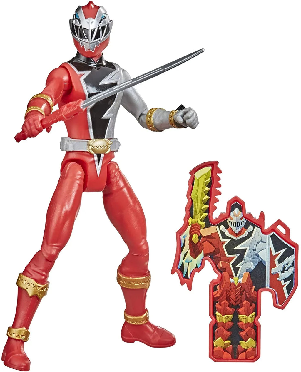 Power Rangers Dino Fury Red Ranger 6-Inch Action Figure Toy Inspired by  Show with Dino Fury Key and Dino-Themed Accessory for Ages 4 and Up