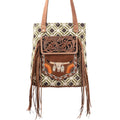KB367  Hand Tooled Upcycled Wool Upcycled Canvas Genuine Leather women bag western handbag purse