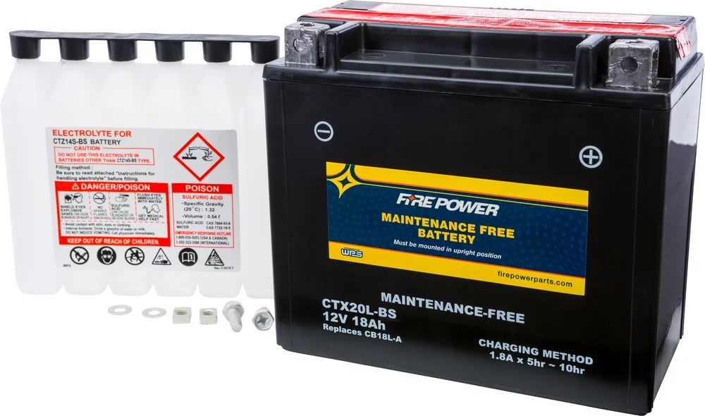 Fire Power Maintenance Free Battery CTX20L- Compatible With Bombardier Outlander Max 400 H.O. [] 2004-2006
