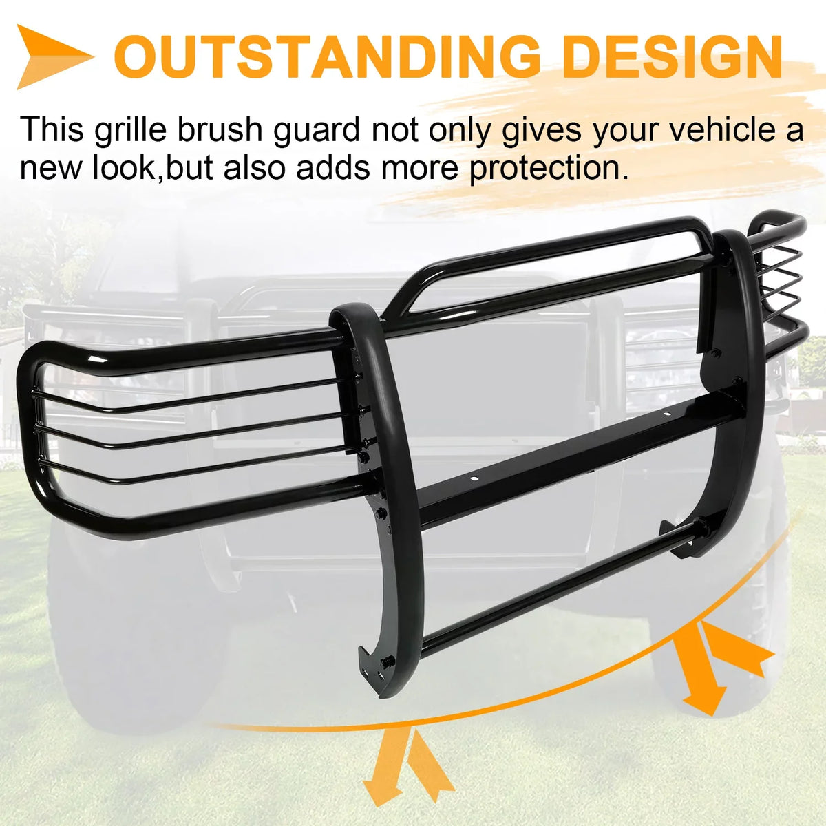 Front Grille Brush Guard Grill for Ford Ranger Mazda B4000 Pickup Truck 2001 02 03 04 05 06 07 08 09 10 11 2012 Powder Coated Black Steel