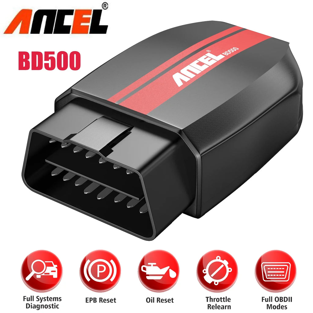 Ancel BD500 Wireless Car Scanner Fits for  Audi Skoda Seat  Vehicles Bluetooth OBD2 Scanner Code Reader Check All Systems Oil Reset  Reset Throttle Learning Automotive Diagnostic Scan Tool