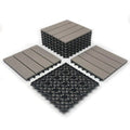 RevTime Easy  Wood-Plastic Deck Tiles 12" x 12" x 3/4”, Gray (9 Pcs)