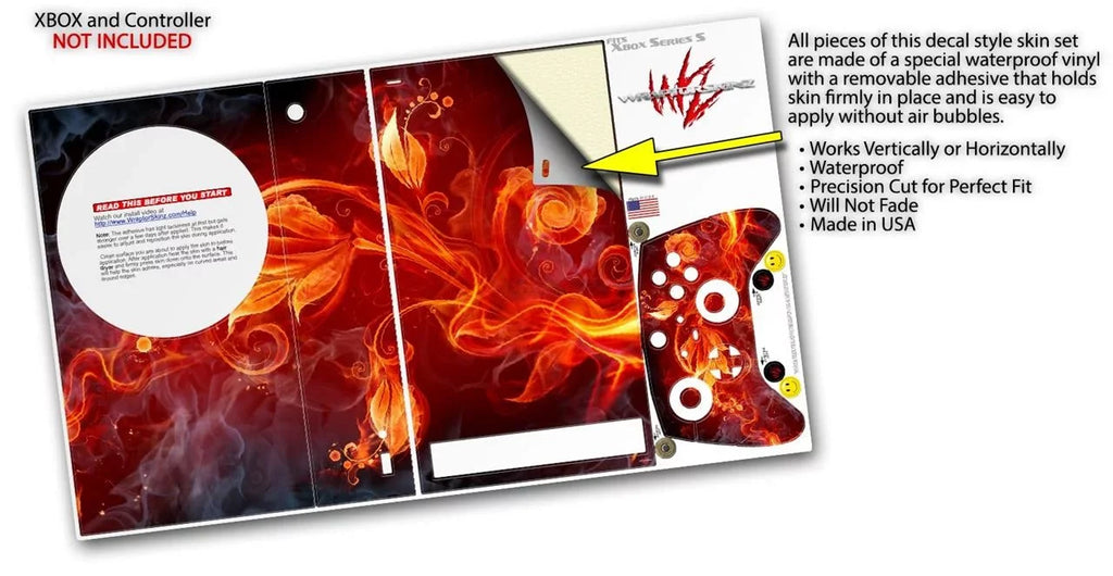 WraptorSkinz Skin Wrap compatible with the 2020  Series S Console and Controller Fire Flower (  )