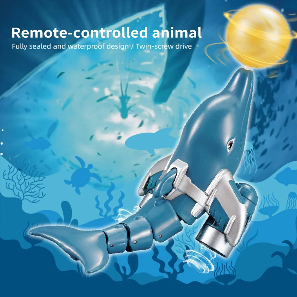 Shinysix Remote  boat,Remote Water Demo Head Remote Boat Animal Boat Water Waterproof Head Ball Boat Water Dolphin Lake River And River Pool Boat Rotation /one Dolphin Lake Toy Kids
