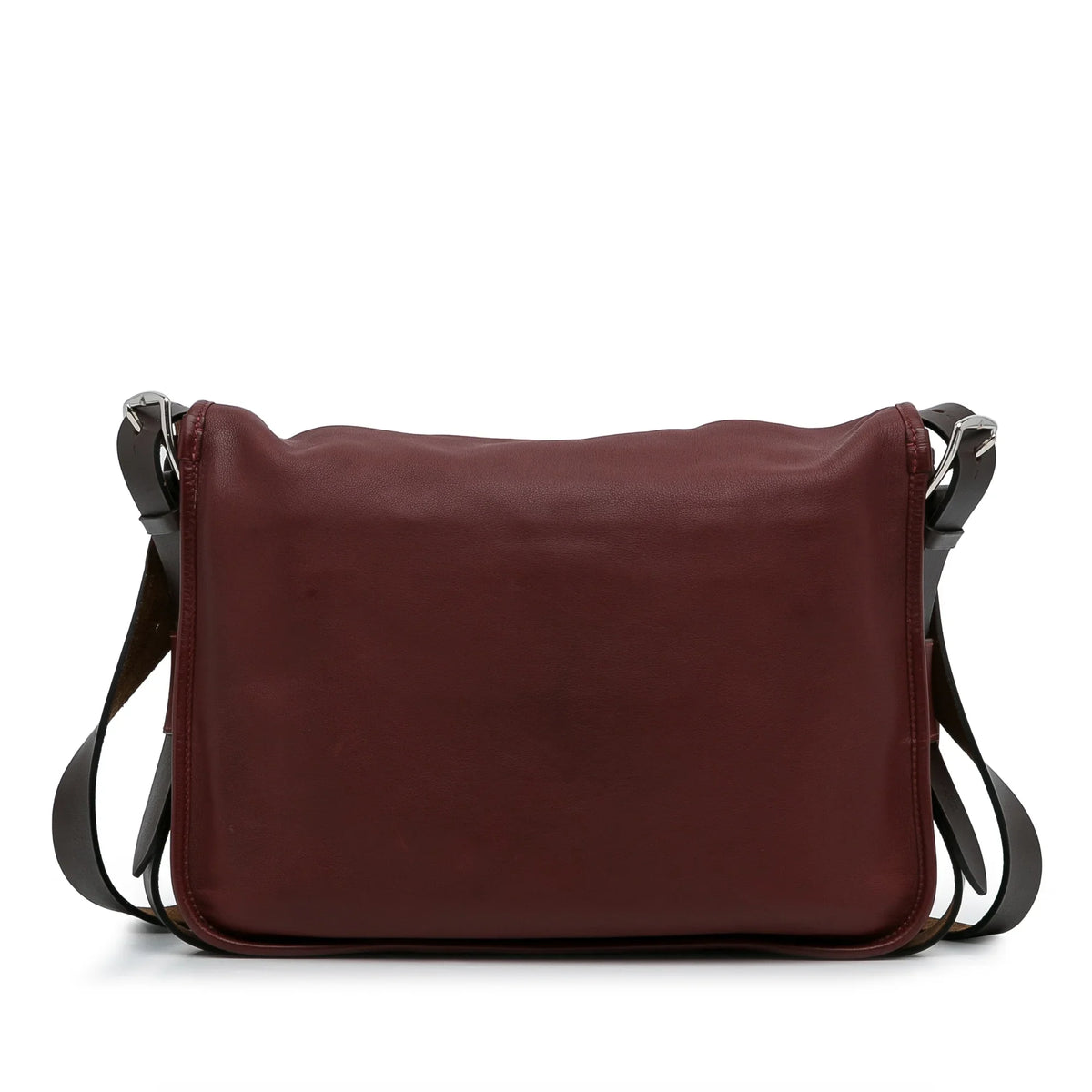 Pre-Owned Authenticated Hermès Sikkim Barda 30 Messenger Bag Calf Leather Red Crossbody Bag Unisex (Good)